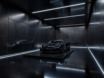 Luxury Supercar Vault Architecture Detail