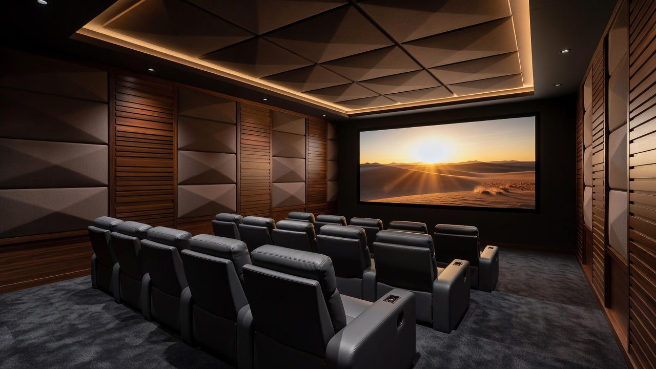 Private Luxury Home Theater with Acoustic Treatments