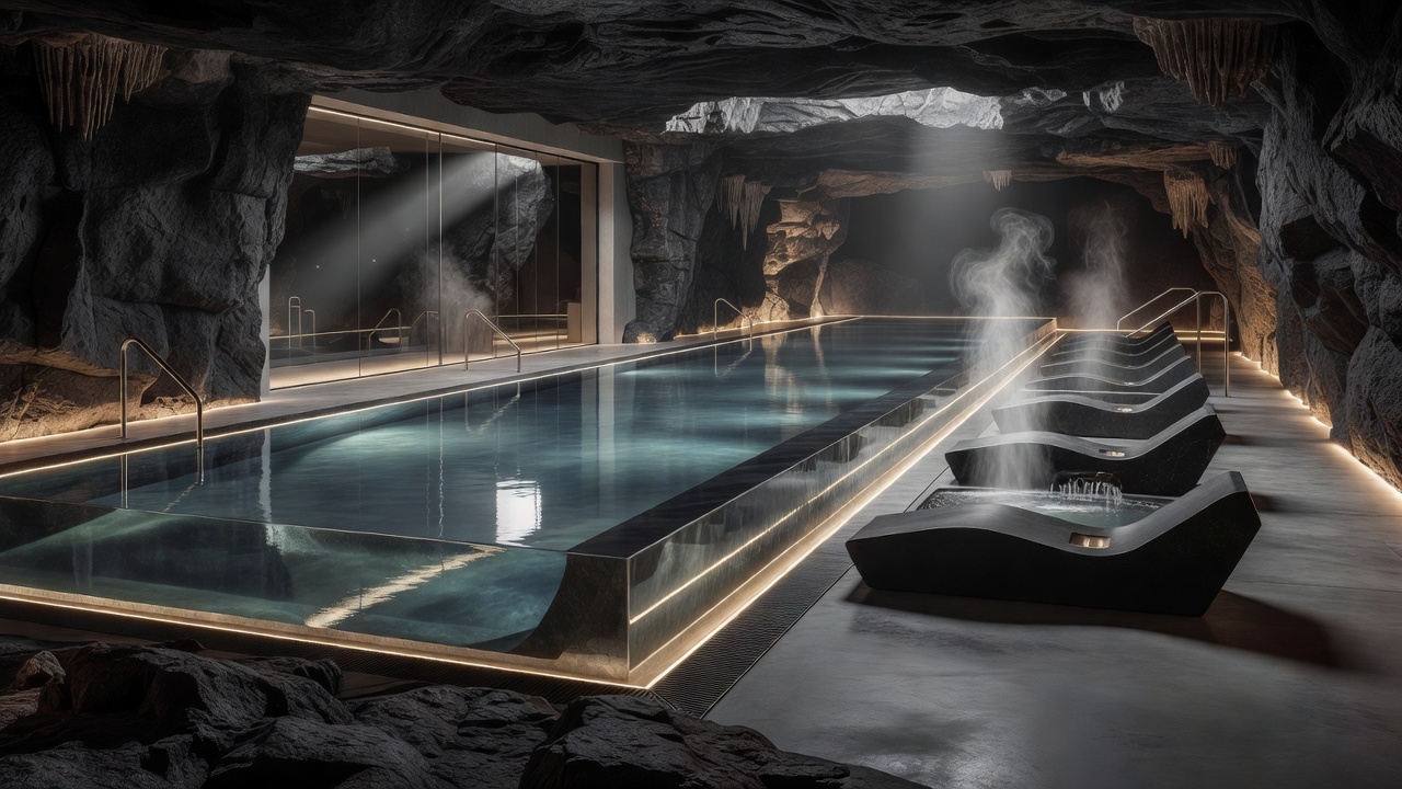 Subterranean Modern Hydro-Therapy Spa and Infinity Edge Lap Pool